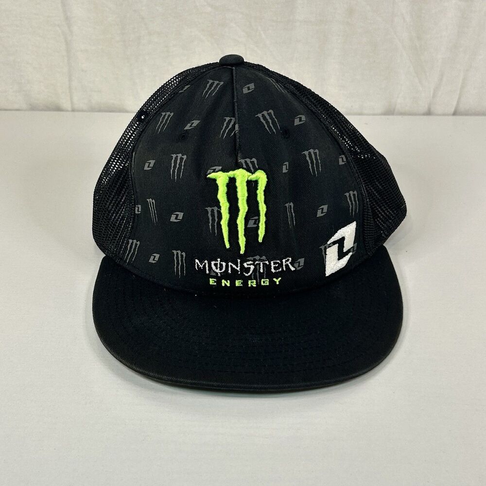 monster energy trucker hat Cap one industries Black Adjustable SnapBack